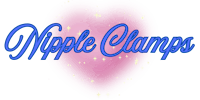 a pink heart with the words nipple clamps